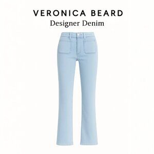 Veronica Beard Carly Kick Flare Jeans Sky Blue Designer Denim 27